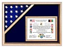 Corner Casket Flag Triangle w/Doc Frame - Oak