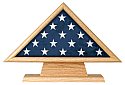 Casket Flag Triangle on Pedestal - Oak