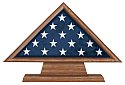 Casket Flag Triangle on Pedestal - Walnut