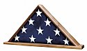 Casket Flag Triangle with Base - Walnut