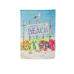 Summer - Flip Flops on the Beach Suede Garden Flag