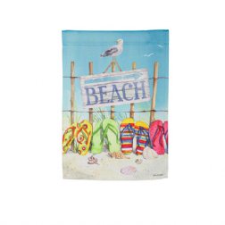 Summer - Flip Flops on the Beach Suede Garden Flag