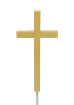 13" x 6.75" Plain Painted Gold Aluminum Cross