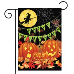 Halloween - Halloween Haunts House Flag - Printed