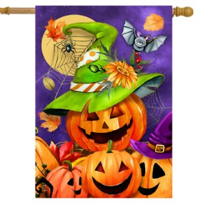 Halloween - Happy Jack-O-Lanterns House Flag- Printed
