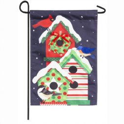 Christmas - Holiday Cheer Birdhouse Trio Linen Garden 