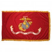 4'x6' Marine Corps, Nylon, Lined Pole Hem & Fringe - Indoor Use