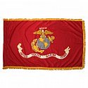 3'x5' Marine Corps, Nylon, Lined Pole Hem & Fringe - Indoor Use