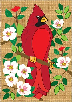Birds - Burlap Cardinal