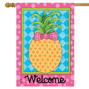 Hospitality - Pineapple Welcome Spring House Flag