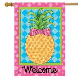 Hospitality - Pineapple Welcome Spring House Flag