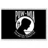 4'x6' POWMIA-Double Reverse, Nylon, Lined Pole Hem & Fringe - Indoor Use