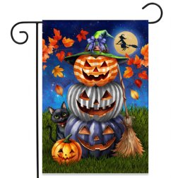 Fall - Halloween Pumpkin Trio Garden Flag
