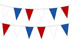 Pennant Flag Streamers  Red White & Blue 105' 48 12"x18" Pennants per String 