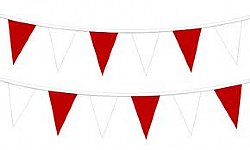 12"x18" Red &  White String Pennant-105'/4ml