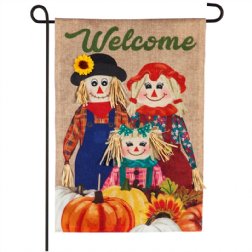 Fall - Scarecrow Family - 3-D Burlap Garden 
