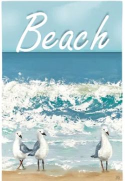 Summer - Seagulls On The Beach Suede Garden Flag