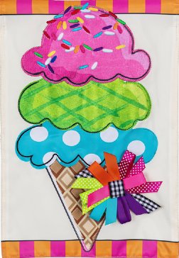 Summer - Sweet Summer Ice Cream Applique Garden Flag