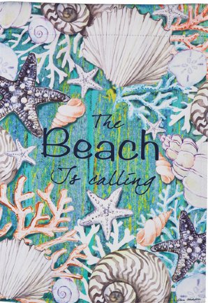 Summer - The Beach Is Calling Suede Garden Flag