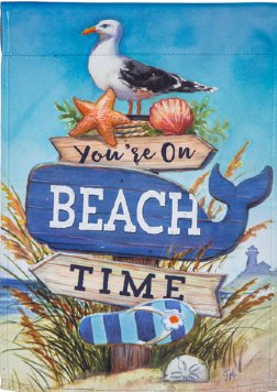 Summer - You're On Beach Time Suede Garden Flag
