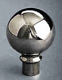 Orn-Silver Ball 4.25"x 3"Metal w/Ferrule