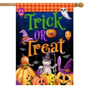 Halloween - Trick or Treat Party House Flag- Printed