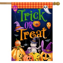 Halloween - Trick or Treat Party House Flag- Printed