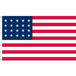 U.S. 20 Star (1818-1819), 3’x5’ U.S. Flag, Nylon, Heading & Grommets