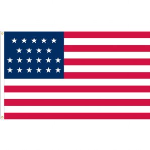 U.S. 21 Star (1819-1820), 3’x5’ U.S. Flag, Nylon, Heading & Grommets