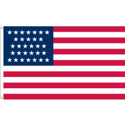 U.S. 31 Star (1851-1858), 3’x5’ U.S. Flag, Nylon, Heading & Grommets