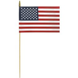 U.S. Flag, 8"x12", Non-Fray, With Gold Spear, Gross Each